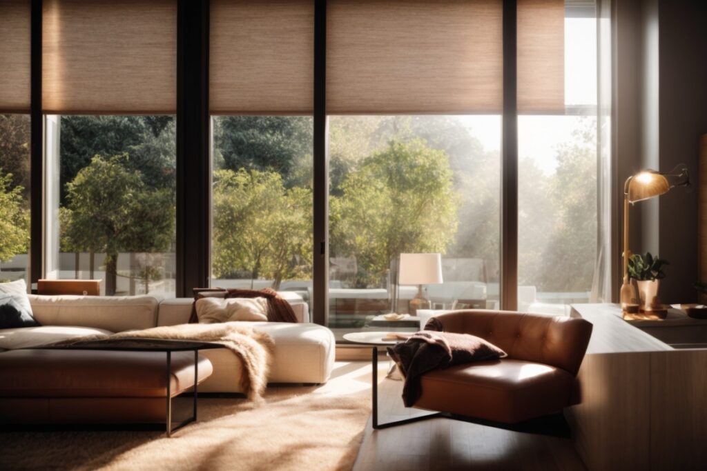 interior home with sunlight filtering through fade prevention window film