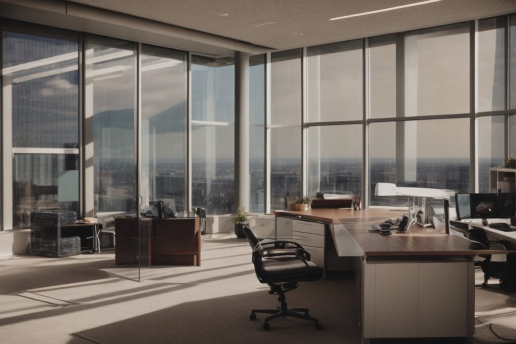 Modern office in Kansas City with UV blocking window film