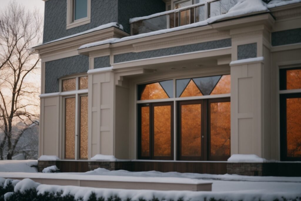 Kansas City home with patterned window film installed