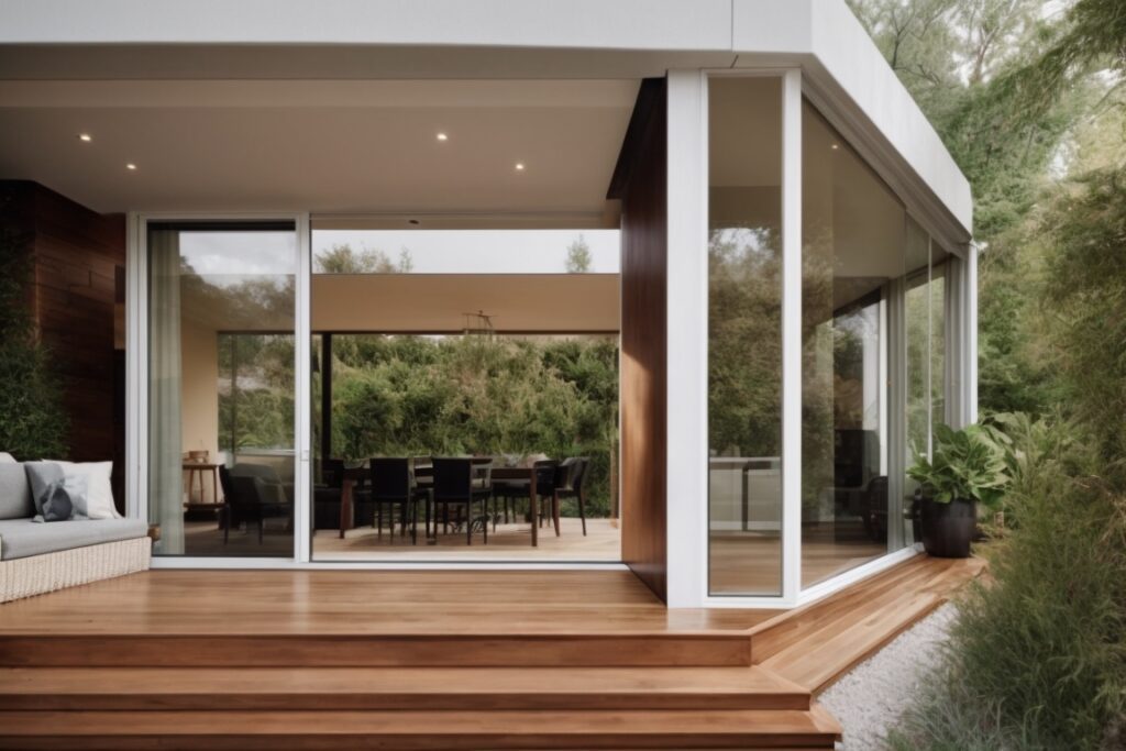 Modern home with energy-efficient window film installation