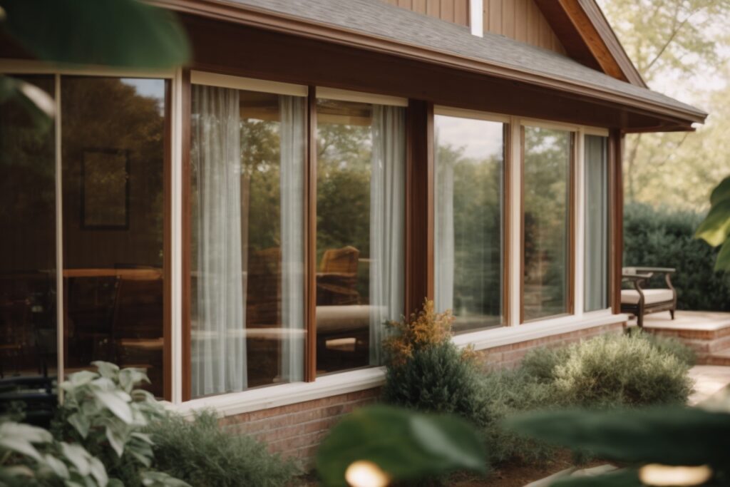 Kansas City home with insulated window film in summer and winter settings