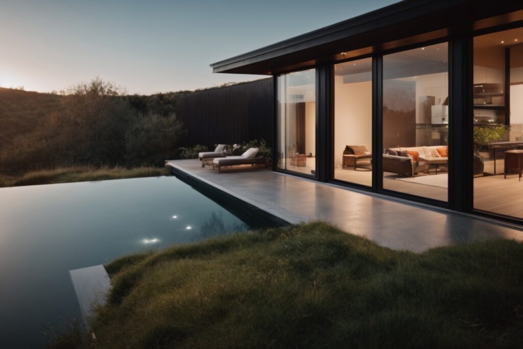 Modern home with tinted windows ensuring privacy and style