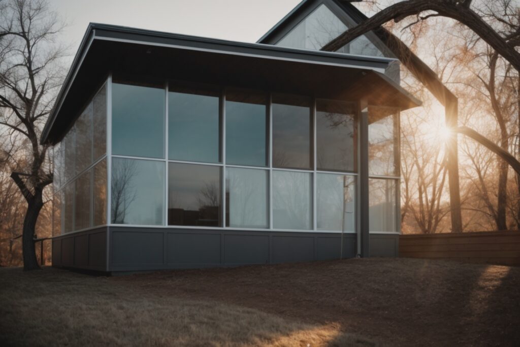 Kansas City home with frosted window films for privacy