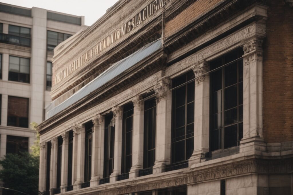 Historic Kansas City building with protective window film