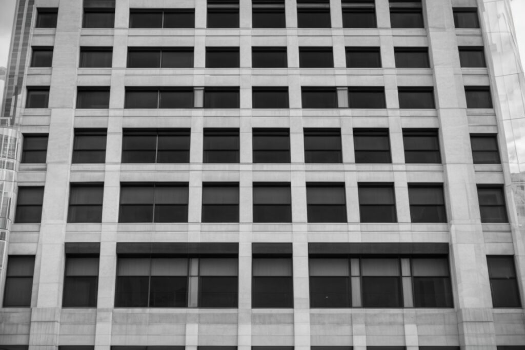 Kansas City building with low-E glass film in Art Deco style