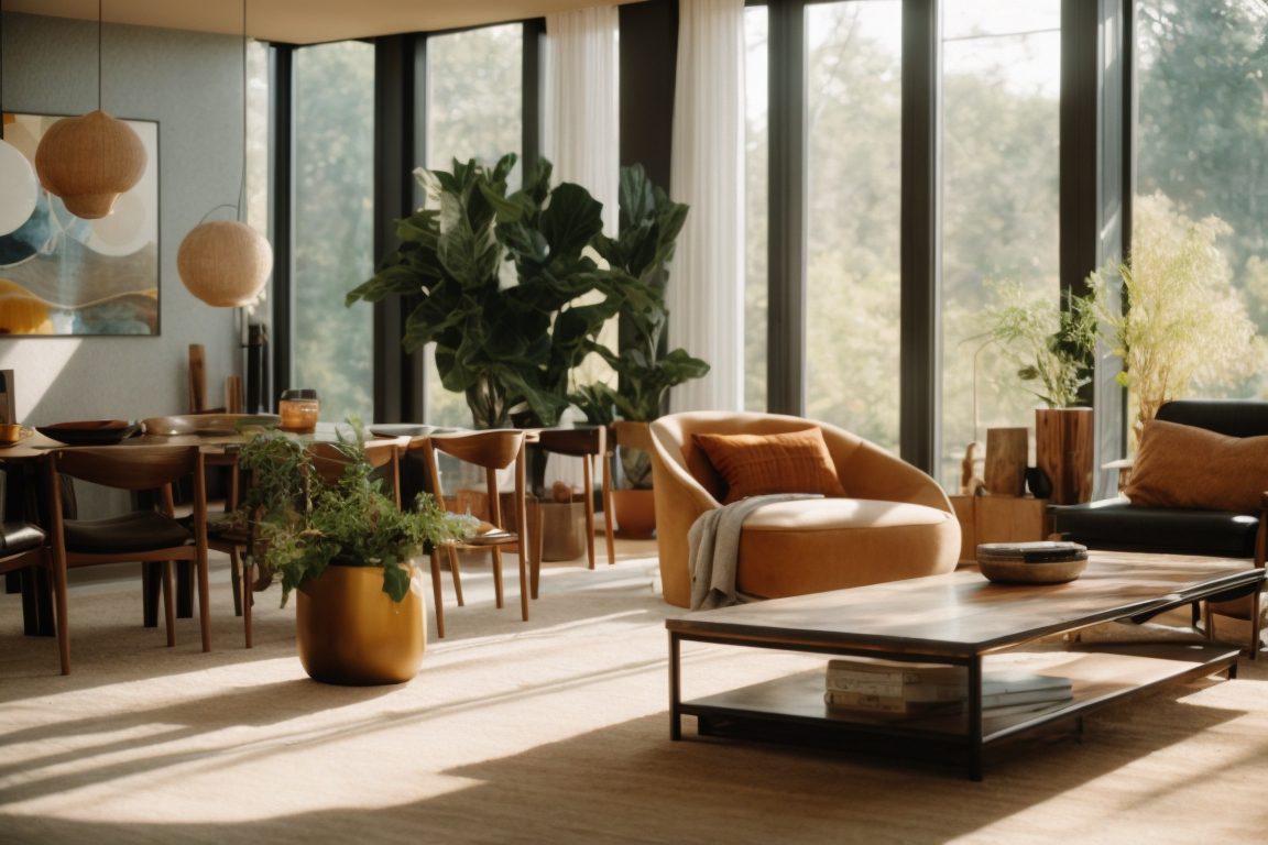 Kansas City home interior with UV blocking window film and sunlit room
