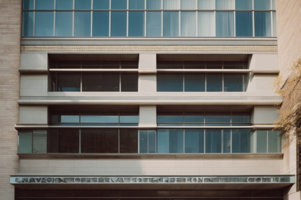 Kansas City commercial building with opaque windows