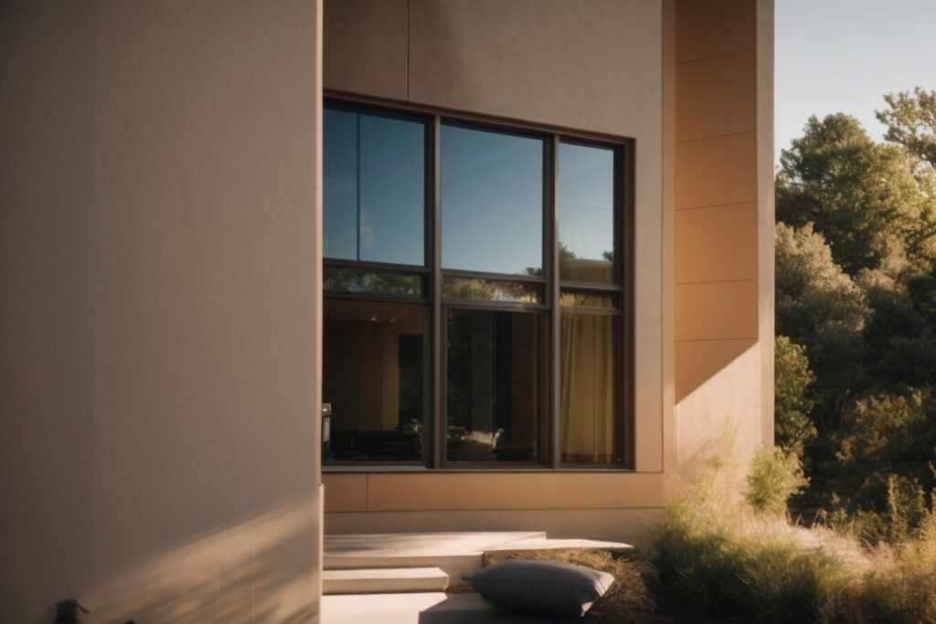 Kansas City home with Low-E window films installed, reflecting sunlight
