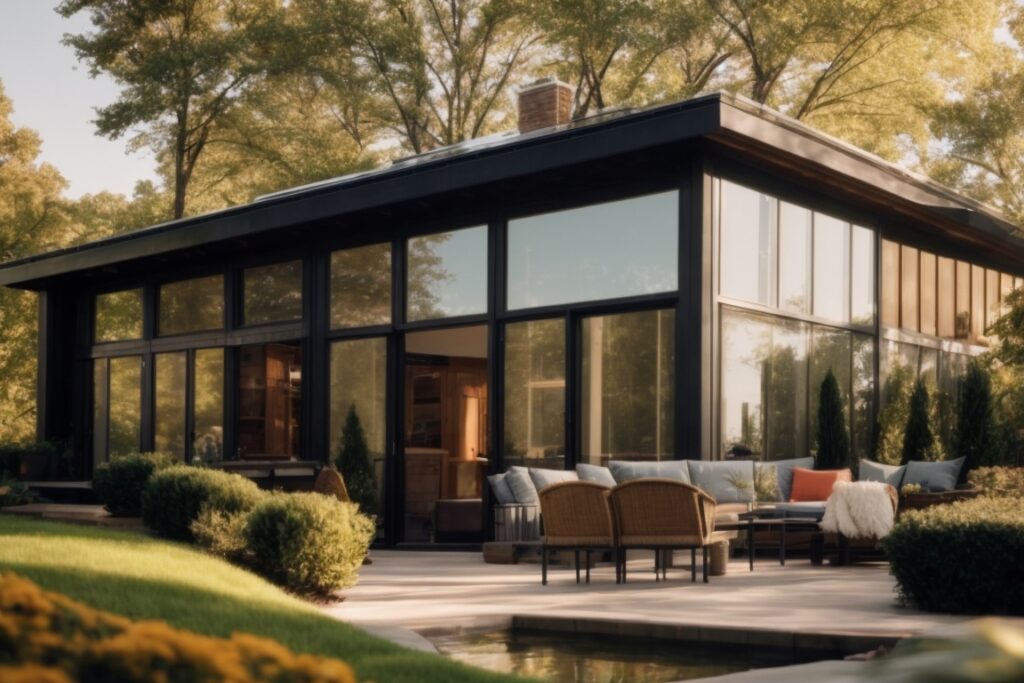 Kansas City home with solar control window film during summer