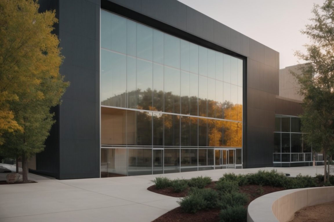 Modern art gallery in Kansas City with clear energy efficient windows