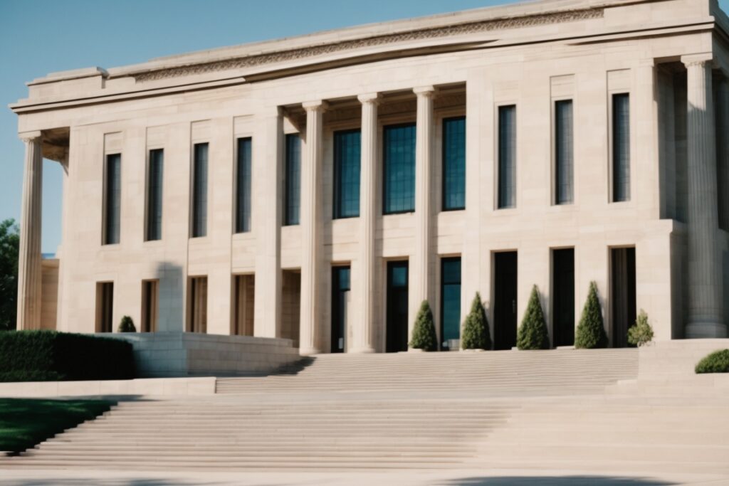 Exterior of historic Nelson-Atkins Museum with UV protective window film